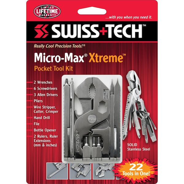 Prime-Line SWISS+TECH ST53130 Steel 22-in-1 Pocket Multi Tool Kit